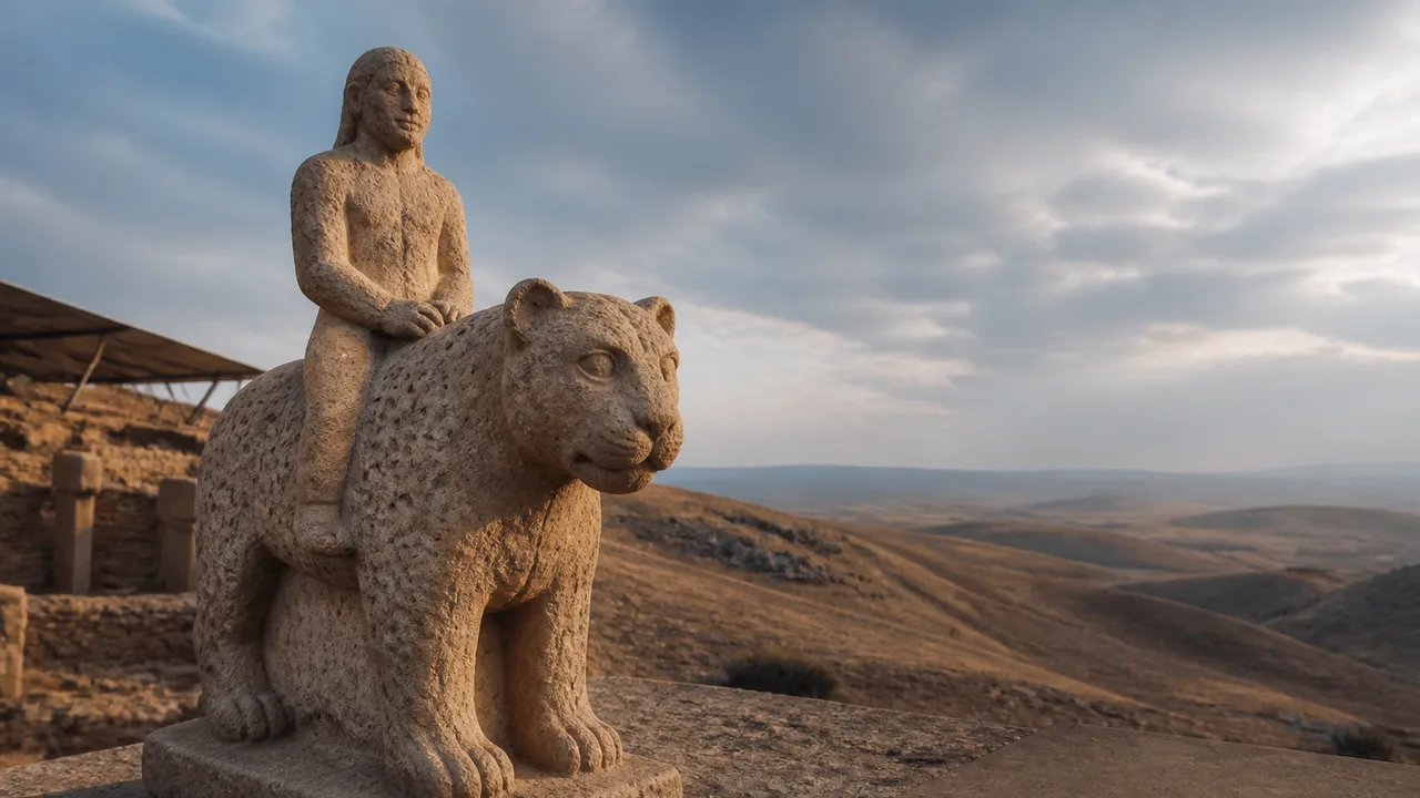 An 11,000-Year-Old Statue of a Man Riding a Leopard
