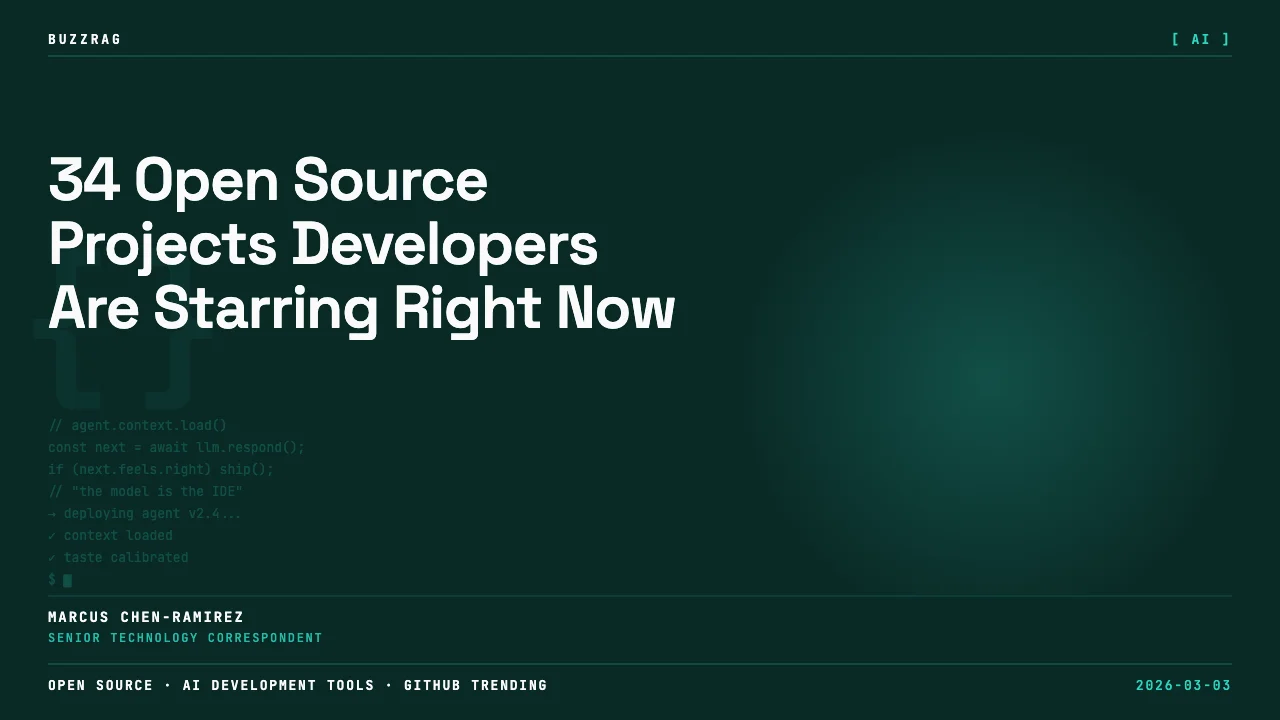 Developer at triple-monitor setup analyzing GitHub trending projects with data visualizations and code on screens against…