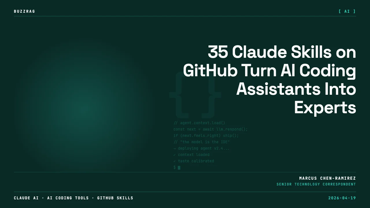 A developer with dark hair sits at a desk with multiple glowing monitors displaying code and analytics in a blue and…