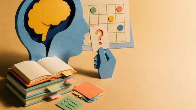 A brain surrounded by mathematical and scientific equations, formulas, and diagrams illustrating concepts for memorization…
