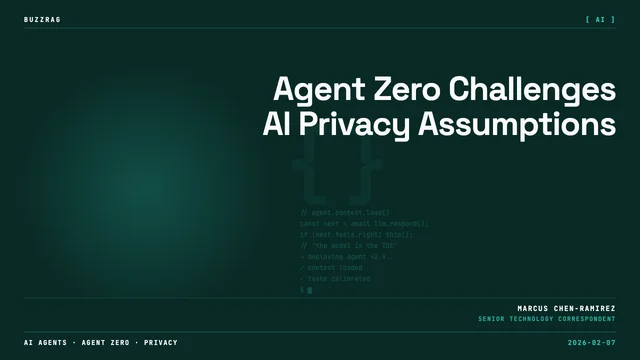 Neon glowing robot with dual camera eyes and mechanical body against a starry background with "AGENT ZERO" text