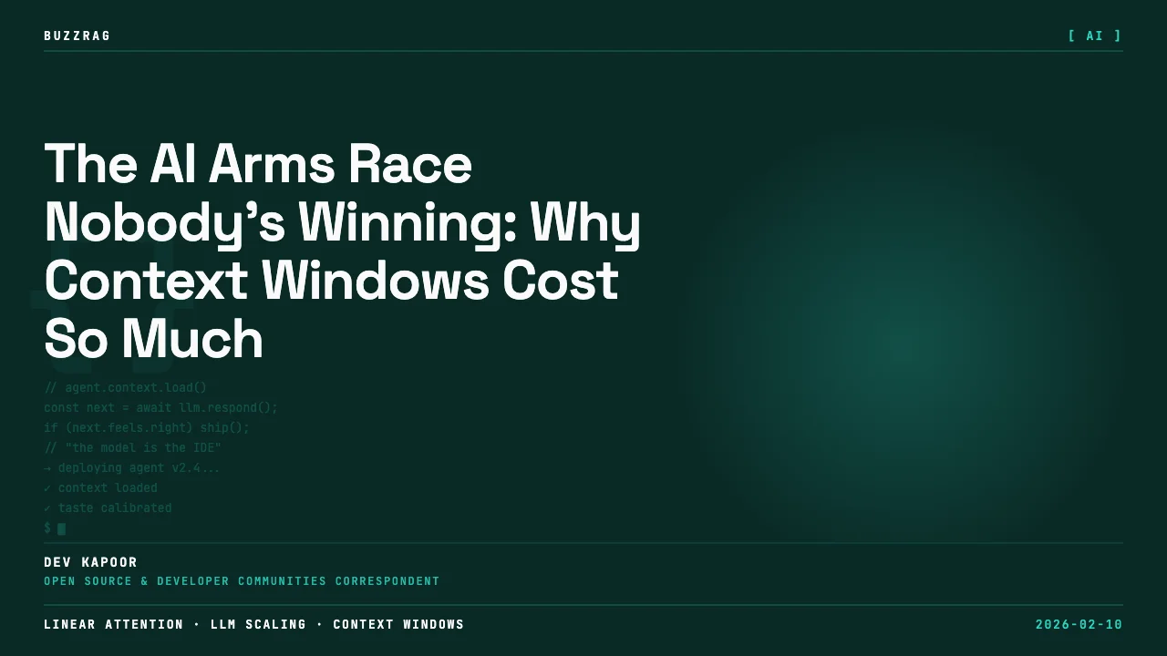 A graph showing cartoon workers lifting an upward-trending arrow labeled "WHY LLMs CAN'T GET CHEAPER" against a dark…