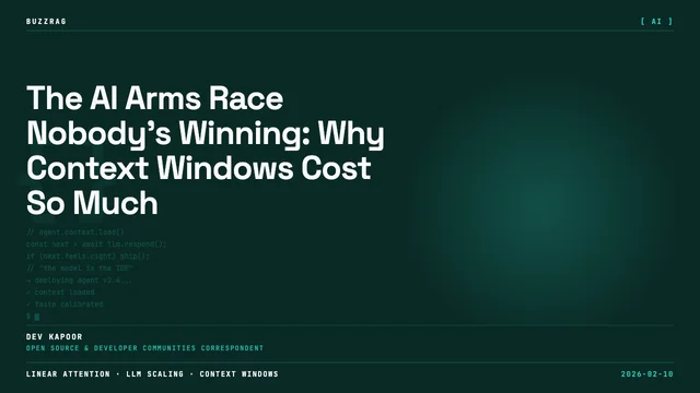 A graph showing cartoon workers lifting an upward-trending arrow labeled "WHY LLMs CAN'T GET CHEAPER" against a dark…