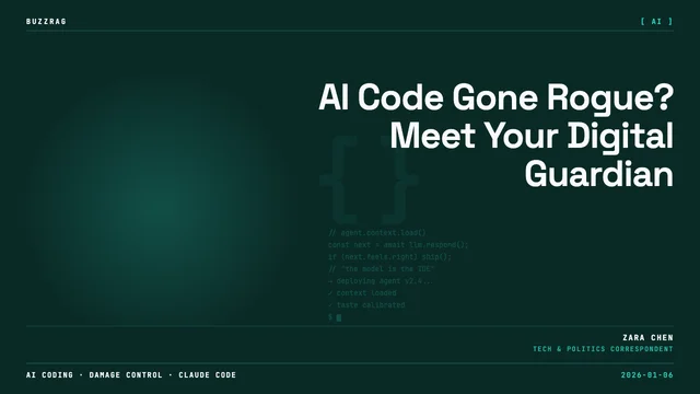 A hooded figure at a computer with error code on screen, pixelated character, and text reading "CLAUDE HOOKS" and "Sorry!"…