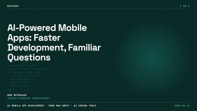Two app icons with glowing effects connected by a plus sign against a black background, with "Build everything" text at the…
