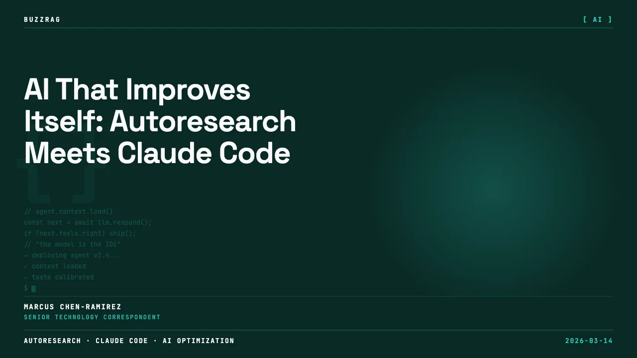 Orange folder with infinity symbol plus pixelated character icon on dark background with "SKILLS CAN NOW AUTOIMPROVE" text
