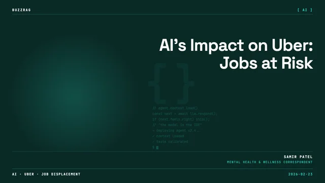 Two men's faces flank red and white text warning that AI will replace 80% of jobs, with DOAC logo in corner