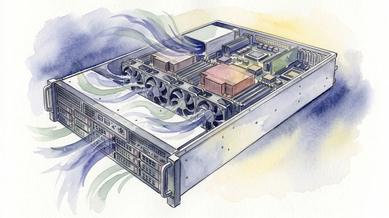 Supermicro server with five GPU modules being held up, displaying cooling vents and modular architecture for AI deployment