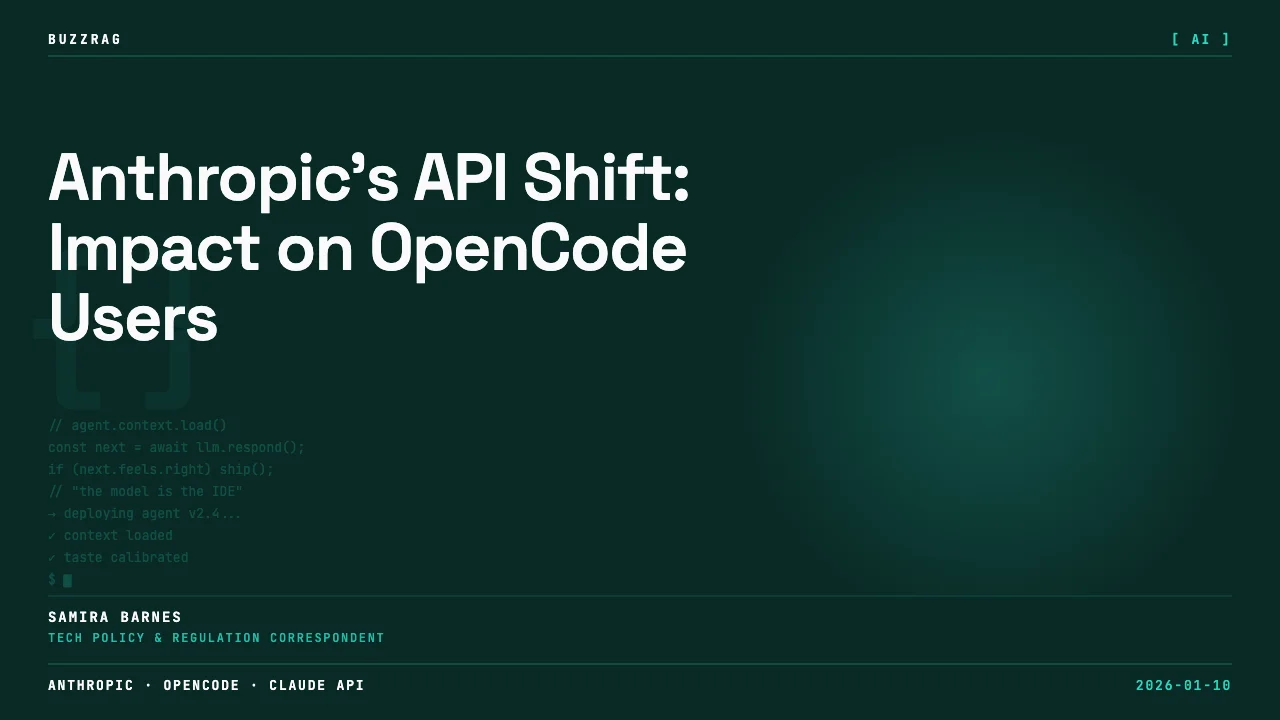 Man with glasses and curly hair next to Anthropic logo and "OPENCODE" text highlighted in yellow on black background
