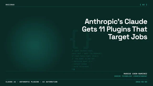 Professional man in business attire smiling against orange background with "PLUGIN SUPERPOWERS" text and AI tool icons…