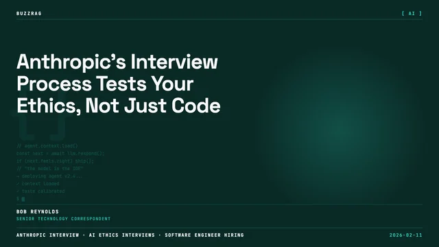 Man with long dark hair speaking against purple gradient background with "Anthropic Infrastructure Interview" text and AI…