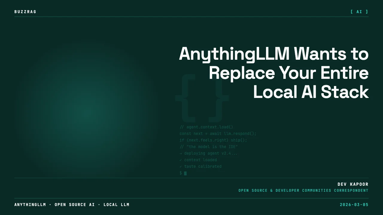 Bold "ONE TOOL" text with icons for AI, linking, and databases pointing to a modern app interface icon