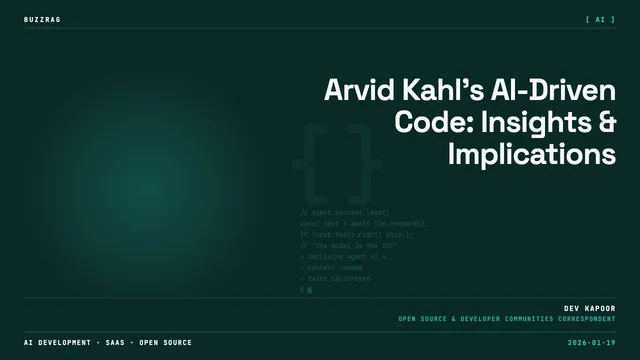 Two bearded men with code visible in background, "Builder Stories" and "IT BUILDS EVERY FEATURE" text overlay