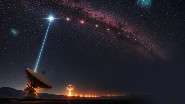 Woman gazing upward beside a celestial map with circled anomalies and text reading "Objects That Shouldn't Exist