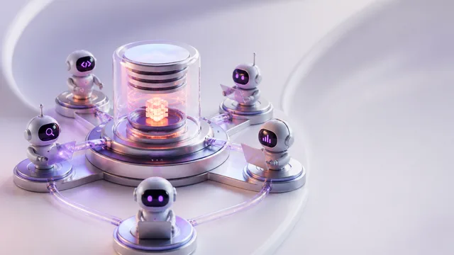 Futuristic dashboard interface displaying Claude OS autonomous agent system with glowing orange core, system metrics, and…