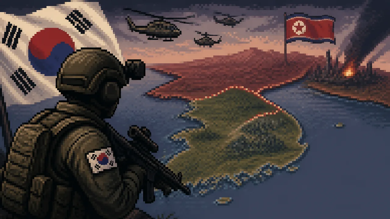 Armed soldiers in tactical gear against a dark background with red and blue accent graphics and BBC News branding visible