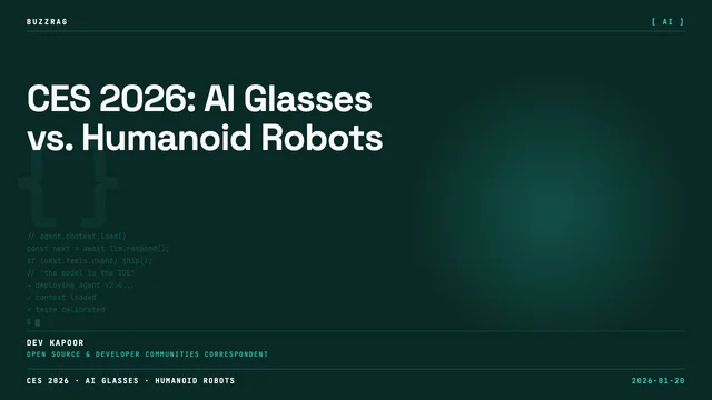 Man wearing AR glasses displays a green-tinted digital interface on a virtual screen against a purple background, with…