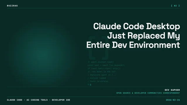 Man with surprised expression next to a code editor interface displaying a small red character with text "Find a small todo…