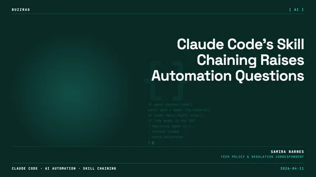 Retro pixel art character surrounded by glowing chain links and a brain icon, with "SKILL CHAINING" text and "CLAUDE CODE"…