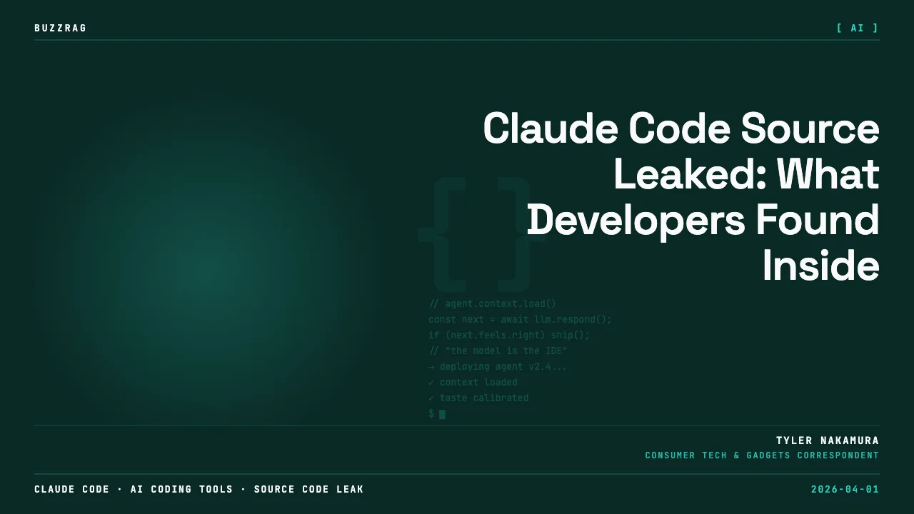 Man with shocked expression next to Claude Code interface screenshot with red "LEAKED!" text and cursor arrow pointing at…