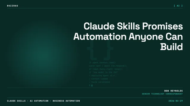 Man in black shirt pointing at screen with "Save Hours" toggle and "Automate Anything using Claude" text displayed…