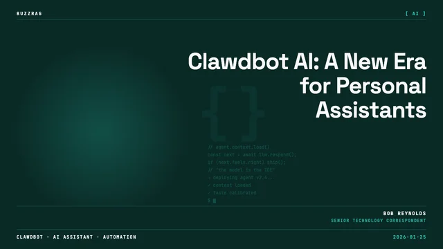 Red spherical robot with claw-like appendages floating in a starry cosmic background with "Clawdbot" text and "24/7 AI…