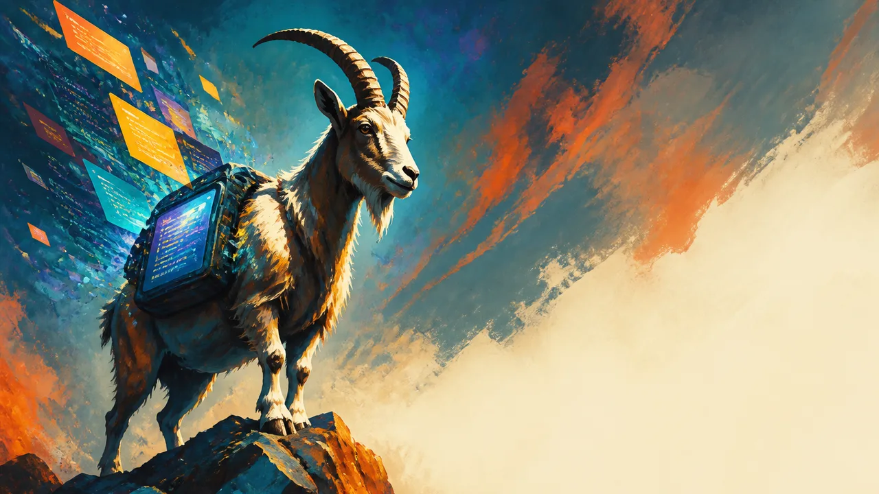 Bold text overlay reading "THE GOAT $10 CODER!" on purple gradient background with Command Code terminal window displaying…