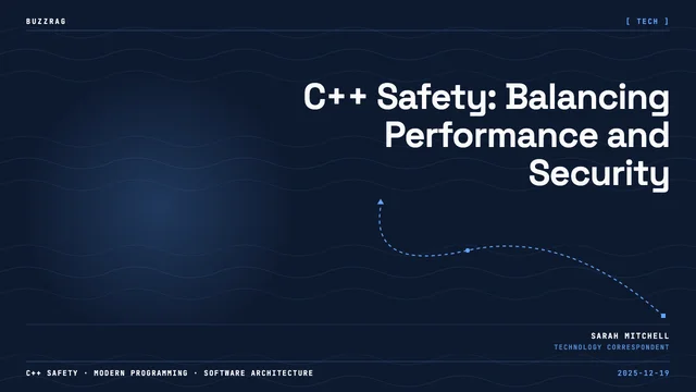 Klaus Iglberger presenting at Meeting C++ 2025, with title text overlaid on a dark cityscape building background and…