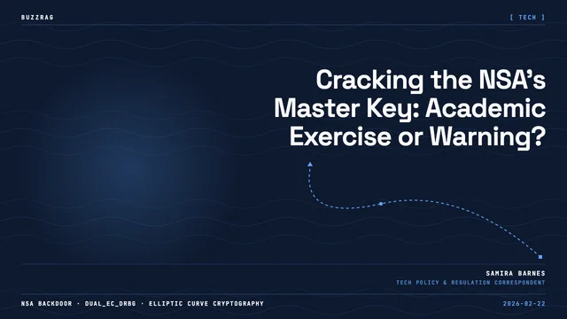 A stylized key with the NSA seal overlaid on it against a digital mesh background, with bold text reading "CRACKING THE NSA…