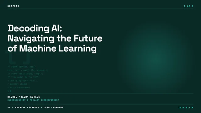 Woman presenting AI concepts with diagrams and text overlays in the "think series" about key artificial intelligence topics