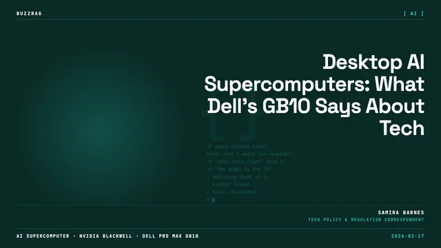 A person in headphones points at a Dell server surrounded by tech logos (NVIDIA, Hugging Face, Together AI) against…