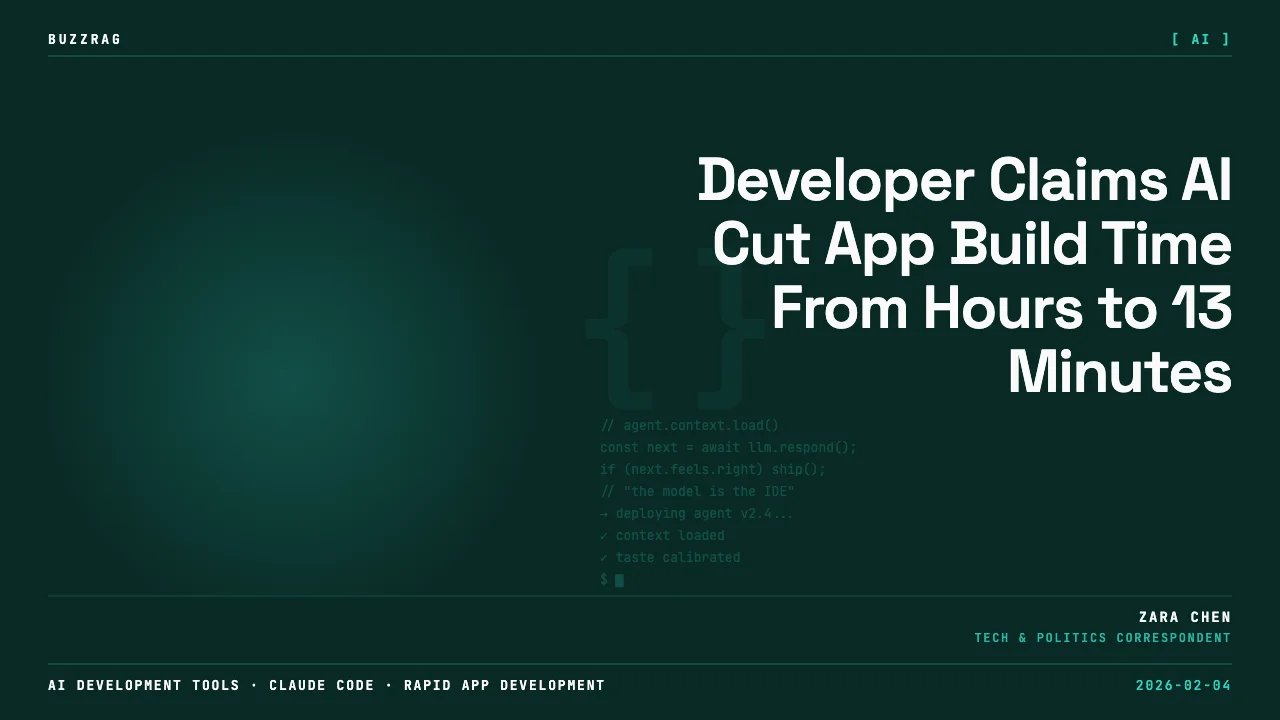 Metallic "IT'S OVER" text above two panels showing Claude Code demo and an AI SEO platform advertisement on a tech-themed…
