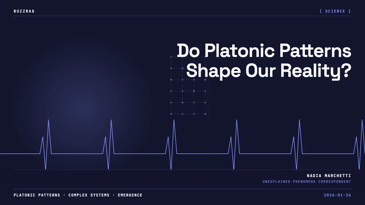 Presentation slide with title "Why Physical Systems Find Platonic Patterns" by Pavel Chvykov, featuring speaker photo, CSCC…