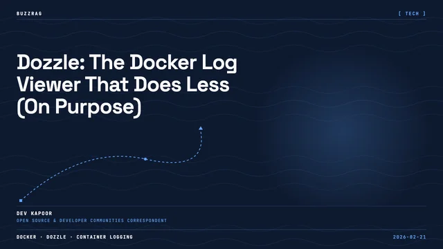 Yellow "DEBUG FASTER INSTANT" text with arrow pointing to Docker container ship icon and orange stopwatch on dark background