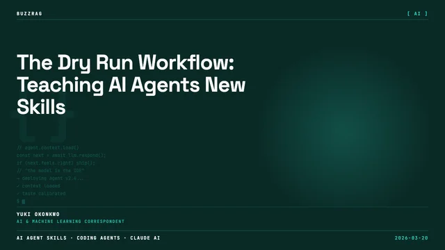 A bearded man in a gray shirt stands against a purple-tinted background next to text reading "THE DRY RUN WORKFLOW FOR…