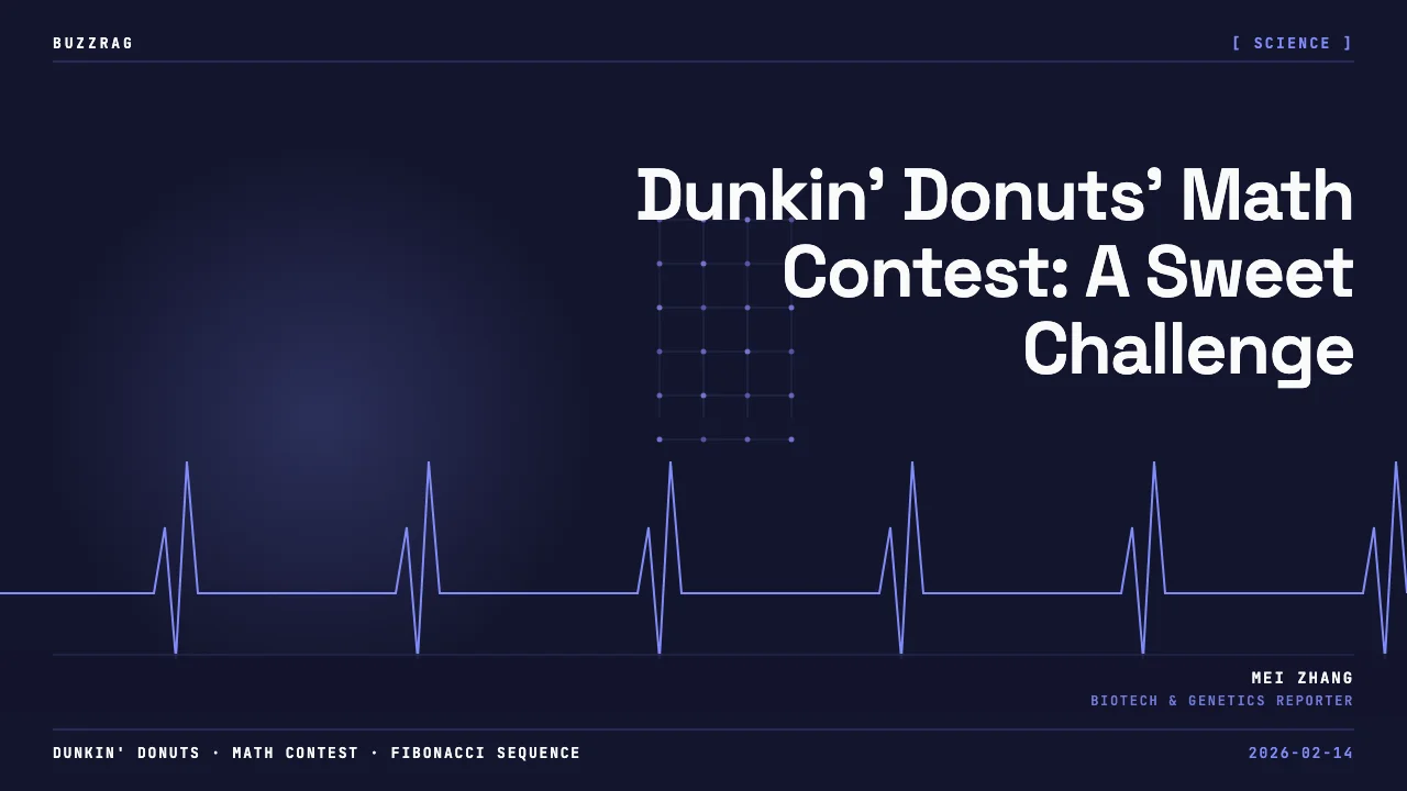 Man in Dunkin' Donuts shirt points at blackboard with mathematical equations circled in red while discussing a problem