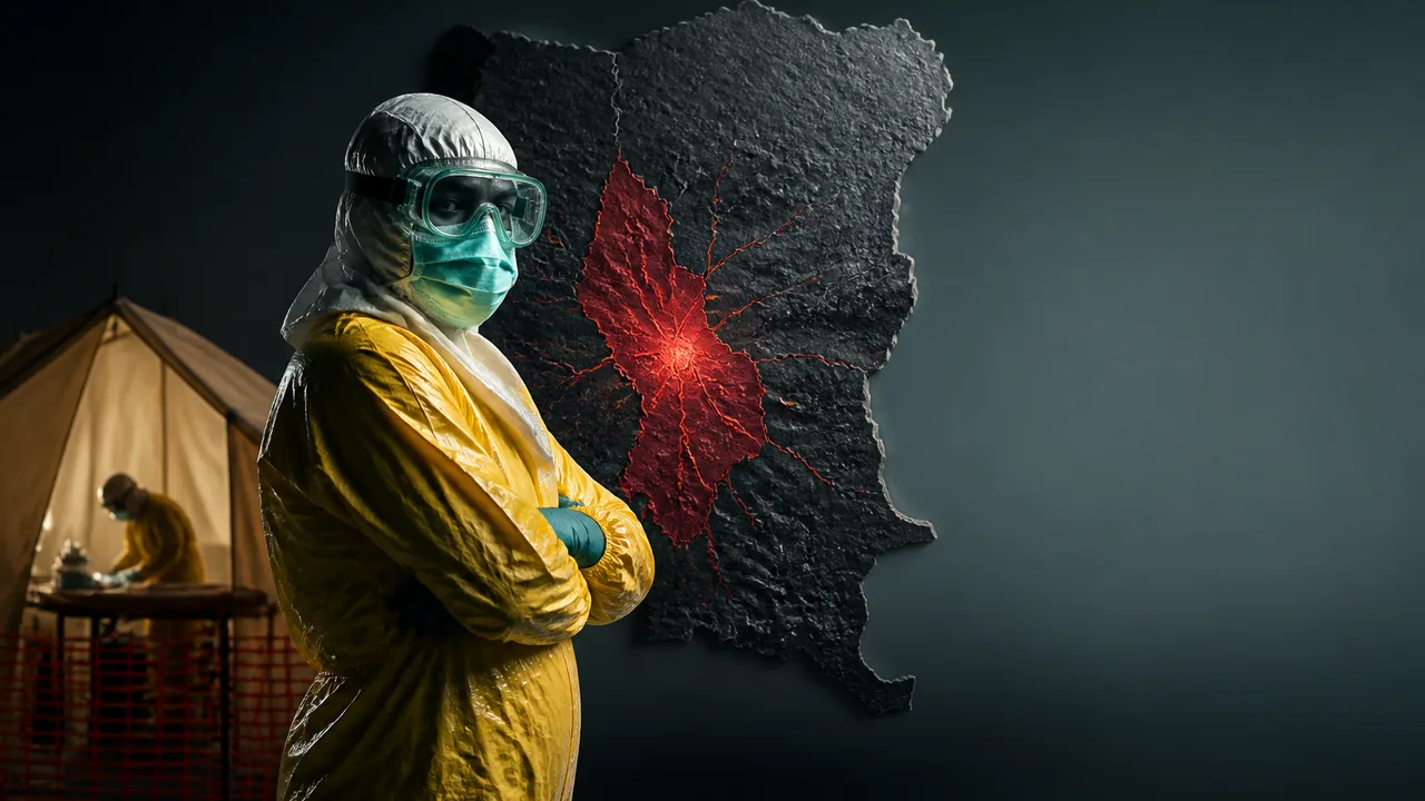 Healthcare workers in full protective suits and goggles with BBC News branding and text "Can It Be Contained? The Global…