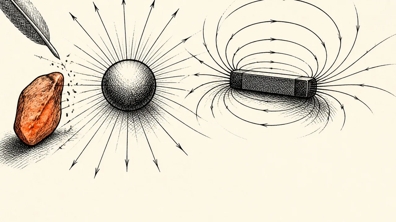 Two bar magnets with labeled S and N poles facing each other, with an arrow pointing between them against a black background
