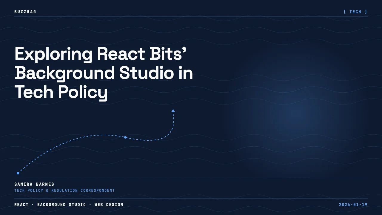 Man pointing at colorful animated background effects and glowing visual elements demonstrating a React background…