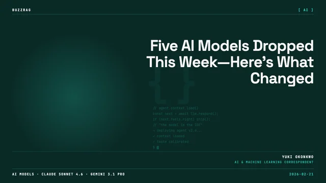 Man with surprised expression holding AI and Google logos against purple background with "NEW MODELS" text banner
