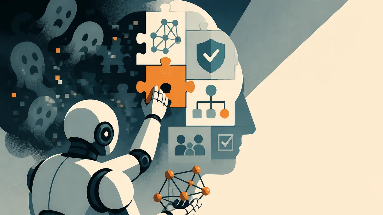 Woman smiling at camera with code snippets and "Semantic Tool Selection" content displayed, AWS and AI Engineer World's…