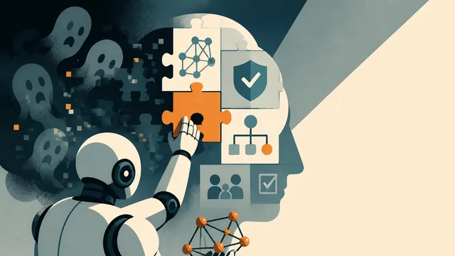 Woman smiling at camera with code snippets and "Semantic Tool Selection" content displayed, AWS and AI Engineer World's…
