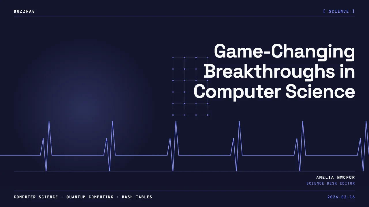 A colorful 3D illustration of a laptop displaying code with "The Year in Computer Science" text overlay, surrounded by…
