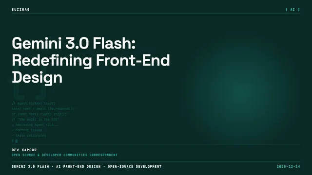 Bold yellow text reading "FLASH DESIGNER!" with Google and lightning bolt logos overlaid on a code editor interface showing…