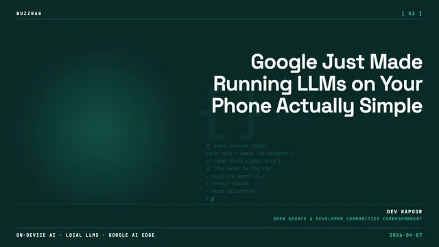 Phone displaying Google AI Edge Gallery interface with Gemma 4 options, alongside text promoting local AI model running…