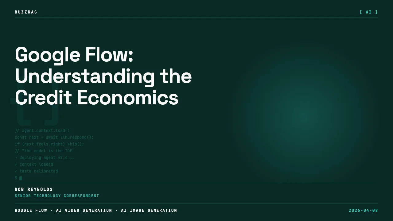 Google Flow logo and text overlay with four luxury car photos showing before/after image comparisons on a dark background