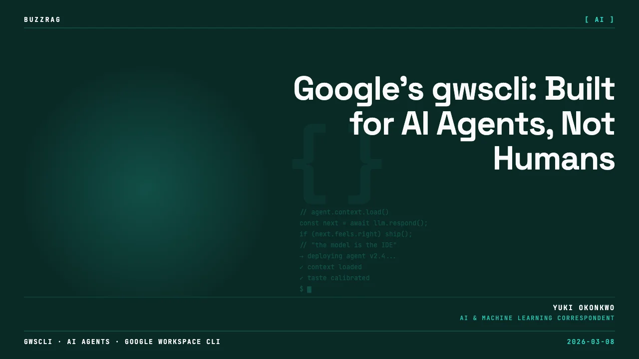 Google Cloud CLI logo with "FINALLY" text and yellow arrow pointing to a red pixel art character against a black background