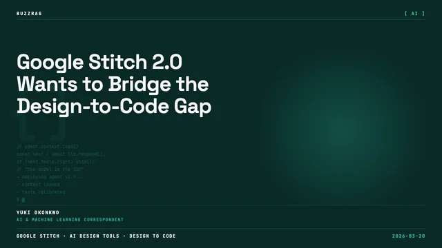 Gemini and Stitch 2.0 logos with bold text "STITCH 2.0 +CC IS INSANE!" overlaid on a design tool interface showing the…