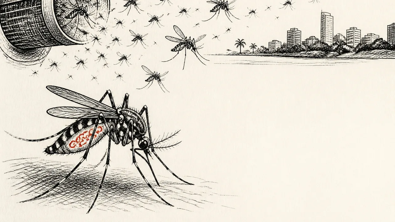 A robotic arm injects a mosquito with red wings while a shocked man reacts, with "95% DEADLY" text and Google logo displayed