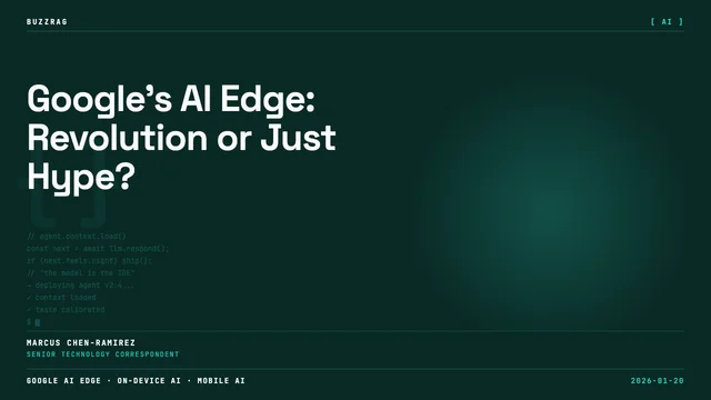 Blue gradient background with "THIS IS INSANE!" headline and Google AI Edge branding showing four key features: on-device,…